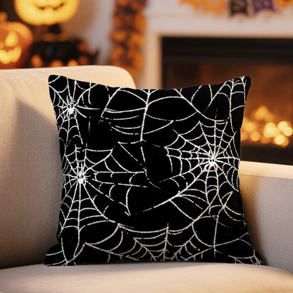 Halloween Ghost Pumpkin Print Cushion Cover Peach Skin Velvet Room Home Sofa Living Office Car Simplicity Pillow Cover 45x45CM