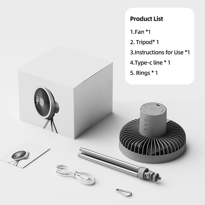 10000mAh 4000mAh Camping Fan Rechargeable Desktop Portable Circulator Wireless Ceiling Electric Fan with Power Bank LED Lighting