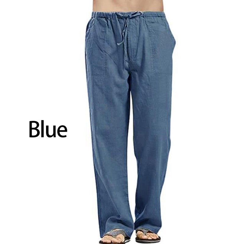 Fashion Mens Linen Wide Pants Korean Trousers Oversize Sports Streetwear Male Spring Yoga Pants Casual Men Clothing Sweatpants