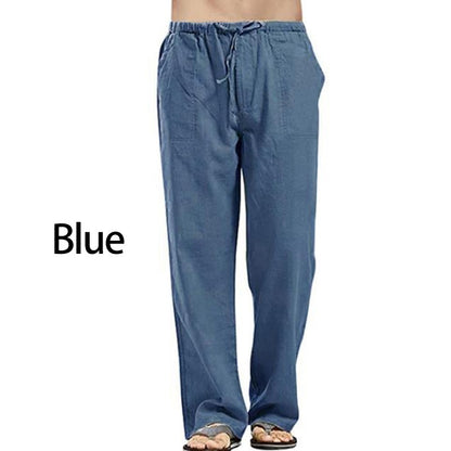 Fashion Mens Linen Wide Pants Korean Trousers Oversize Sports Streetwear Male Spring Yoga Pants Casual Men Clothing Sweatpants