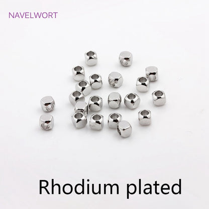2/3/4mm Hollow Cube Beads 18k Gold Plated Brass Spacer Beads,Separators For Beads,DIY Jewelry Making Supplies Wholesalele
