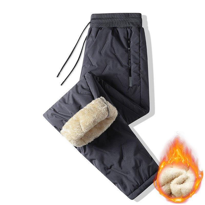 2024 Novas Calças de Algodão Acolchoadas Masculinas de Inverno, Pelúcia Grossa de Lã, Calças Esportivas Quentes, Casuais, Impermeáveis, à Prova de Vento, à Prova de Frio