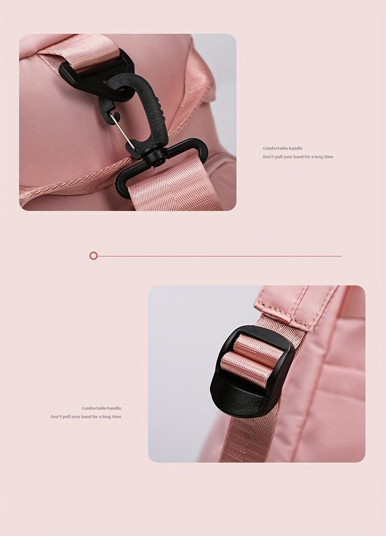 Multifunctional Women's Travel and Fitness Bag - Stylish Pink, Large Capacity, Separate Footwear Compartment