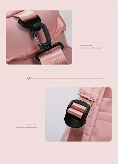 Multifunctional Women's Travel and Fitness Bag - Stylish Pink, Large Capacity, Separate Footwear Compartment