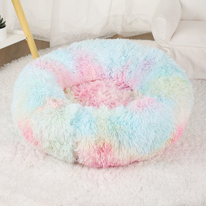 Cama para Cachorro, Donut Grande Redondo, Cesta Pelúcia de Inverno para Cães Médios, Acessórios, Casinha Fofa, Pequeno, Filhote, Animais de Estimação, Gato, Produtos
