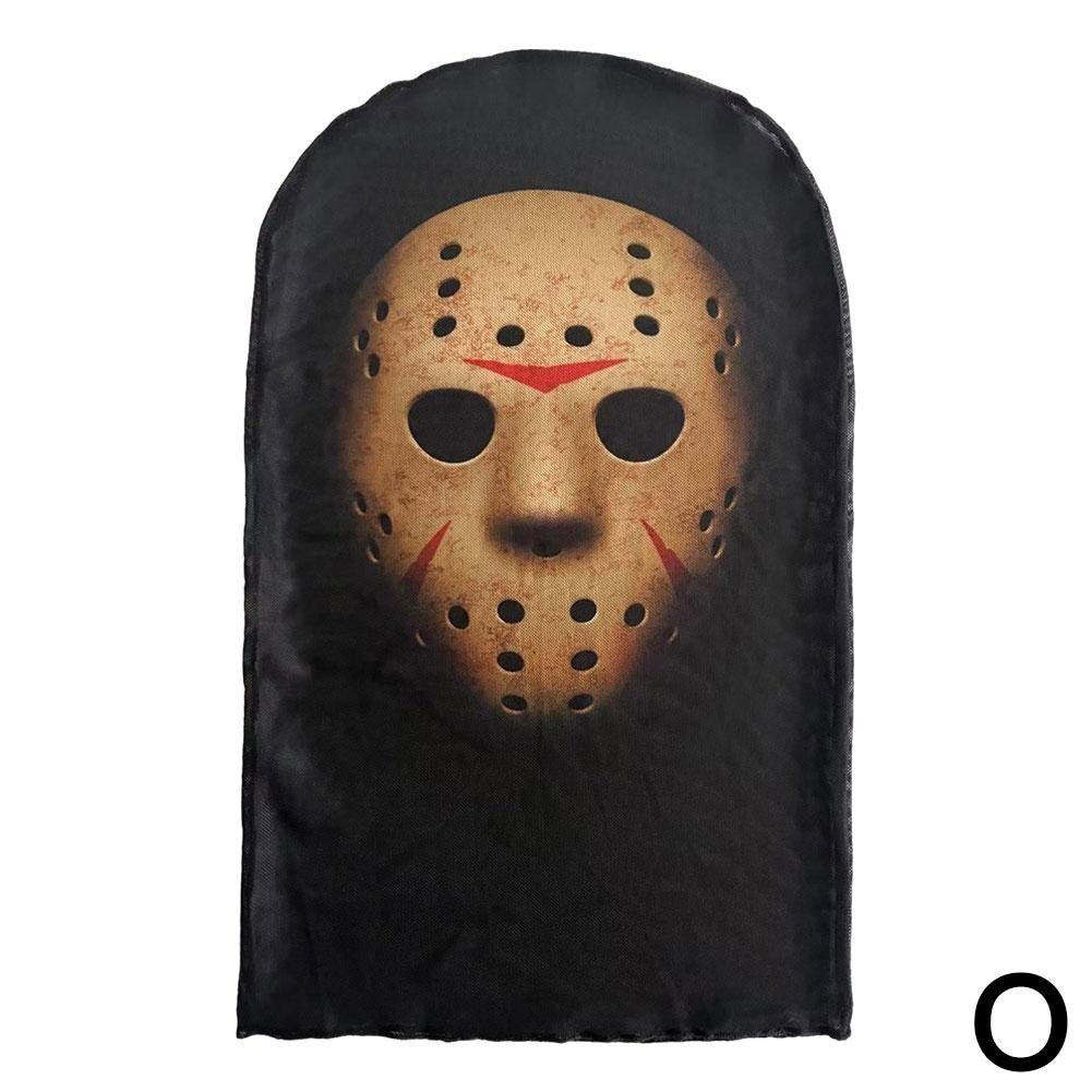 3D printed mask for role-playing full face covering elastic mesh printed mask fashionable Halloween makeup dance party headwear