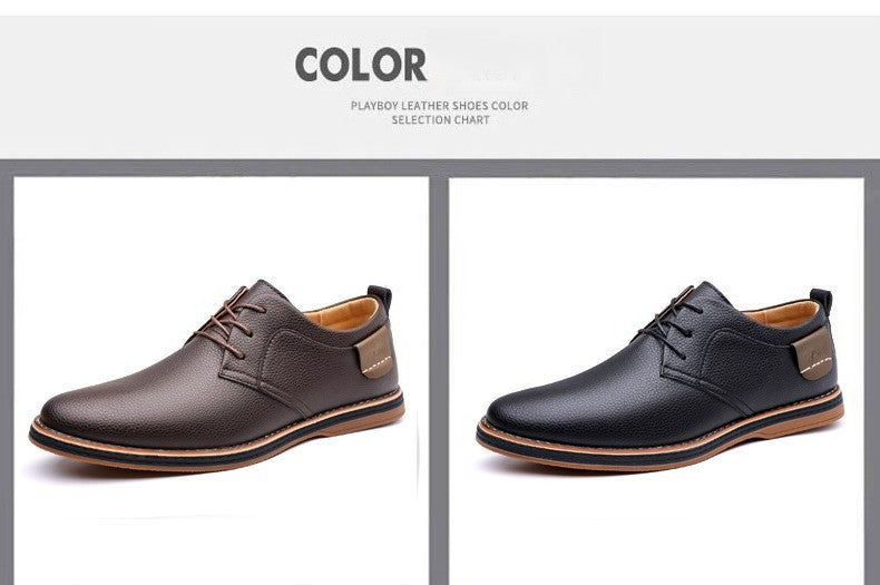 Men's Casual Business Leather Shoes Men Fashion Lace-up Derby Shoe Mens Light Comfortable Outdoor Driving Flats
