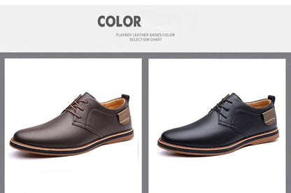 Men's Casual Business Leather Shoes Men Fashion Lace-up Derby Shoe Mens Light Comfortable Outdoor Driving Flats