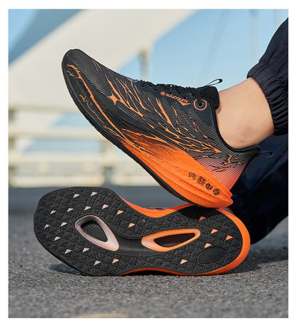 Fluorescence  Running Shoes Carbon Board Marathon Men Sports Lightweight Women's Comfortable Athletic Nonskid Sneakers Casual