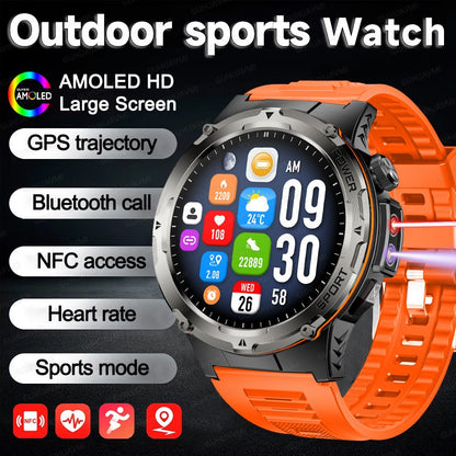 2026 Popular Outdoors GPS Sports Smart Watch Masculino Tela AMOLED Bússola à Prova D'água 500mAh NFC Chamada HD Smart Watch Para Homens T-REX 3