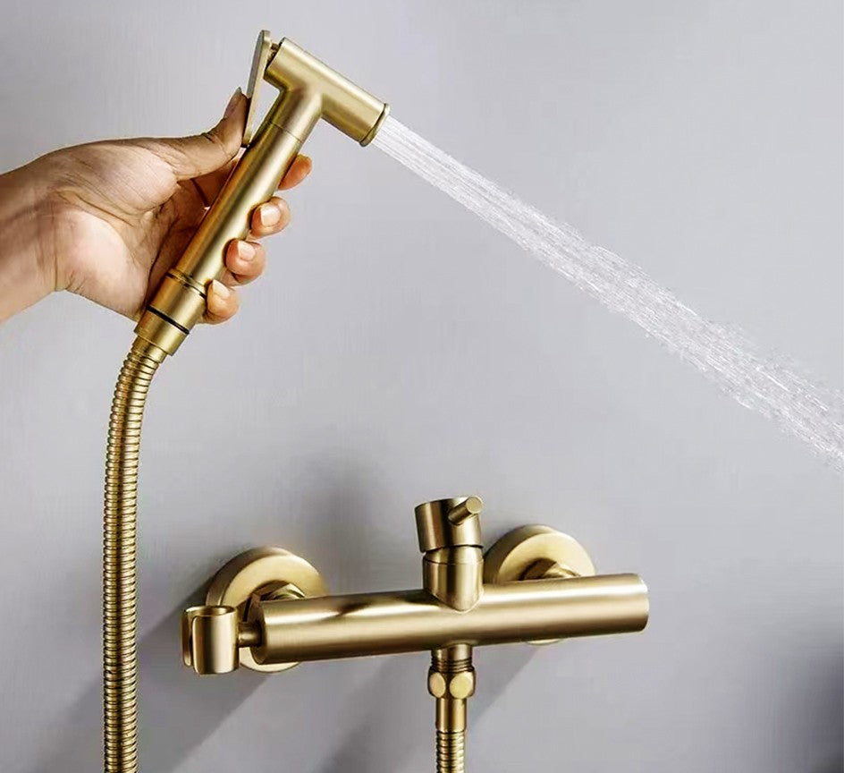 Conjunto de torneira bidê de latão VGX, ducha higiênica portátil, torneira de banheiro quente e fria, lavadora feminina, pulverizador shattaf, ducha higiênica