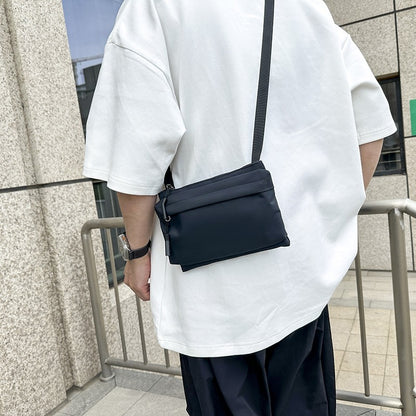 Fashion Leisure Nylon Shoulder Bag Solid Color Waterproof Cross-body Unisex Messenger Bag for Men And Women