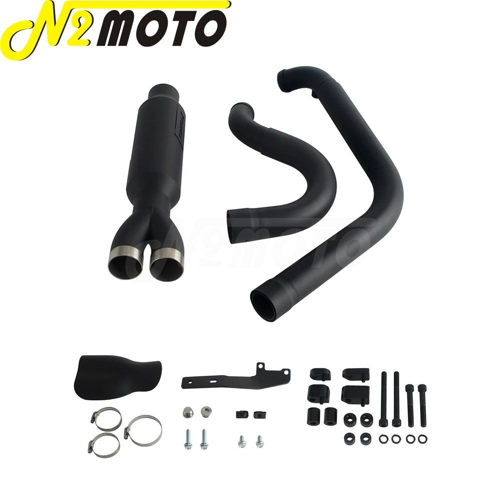 Motorcycle 2-into-1 Exhaust Muffler System For Harley Touring Electra Glide FLHTI FLHTK FLHTPI FLHTKL FLHTCUI FLHTKSE 2017-2025