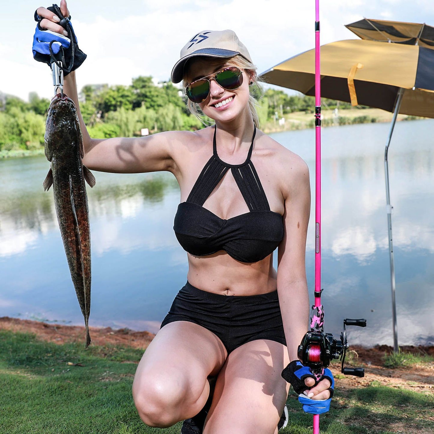 Sougayilang 5 Section Spinning Casting Rods 1.7m Ultralight Weight Carbon Fiber Fishing Rod for Travel Freshwater Fishing Pesca