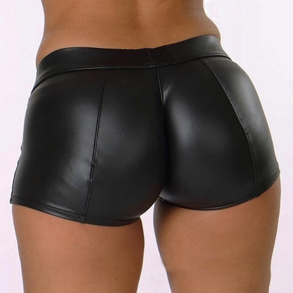 Leather Shorts Women High Waist Bodycon Push Up Black Short Joggers Sports Fitness Womens Sexy Slim Shorts Spodenki Damskie