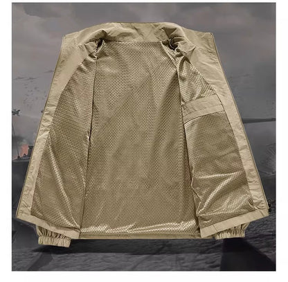 Spring and fall new men's thin jacket, outdoor sports loose Korean casual sports jacket coat.