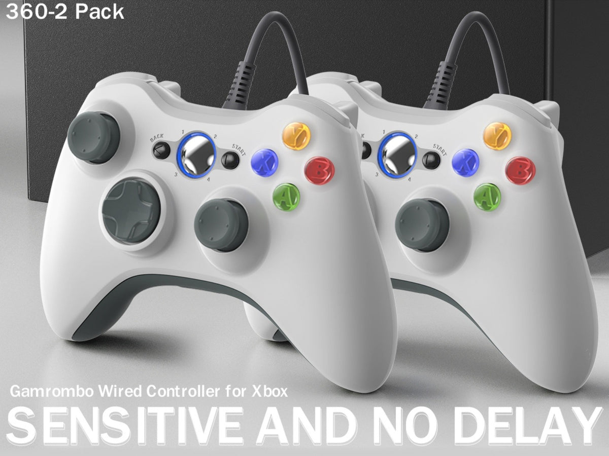 For Xbox 360 Slim/Lite/E/PC Controller,Wireless/Wired Game Remote Control 6-axis Gryo Dual Vibration Precision Joystick Gamepads