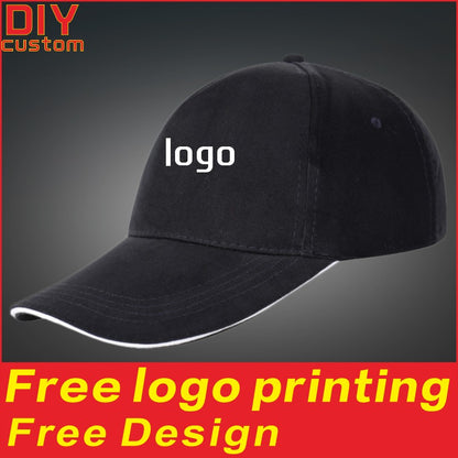 Casual cotton duckbill cap, baseball cap, sun visor, custom printed logo embroidery