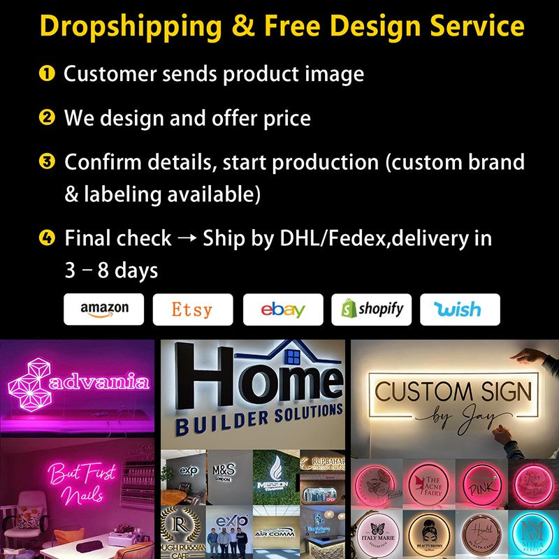 Custom Business Logo Backlit Metal Sign LED Letter for Personalized Brand Beauty Salon Spa Clinic Outdoor Shop Signage CE/UL