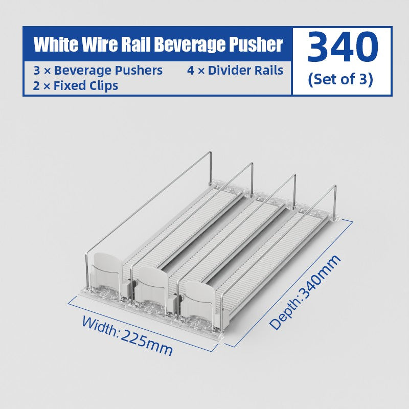 1-5pcs Automatic Beverage Pusher Supermarket Freezer Home Refrigerator Self-Sliding Track Organizer Cans Bottles Cola Drinks