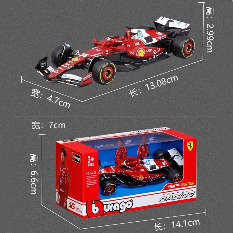 In Stock New 2025 Bburago F1 1:43 Ferrari Sf25 #44 #16 Alloy Miniature Diecast Model Formula Racing Toy F1 Car Ornament Gift