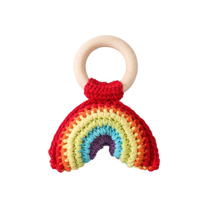 Baby Crochet Lemon Rattle Toys Wooden Bracelet Fruit Musical Rattle Teether Toys Handbell Newborn Soothing Oral Nursing Bite Toy
