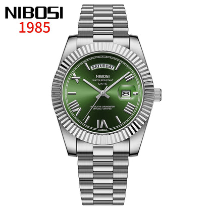 NIBOSI Brand Original Stainless Steel Quartz Watches For Men Luxury Date Display Luminous Fashion Men's Watch relogios masculino