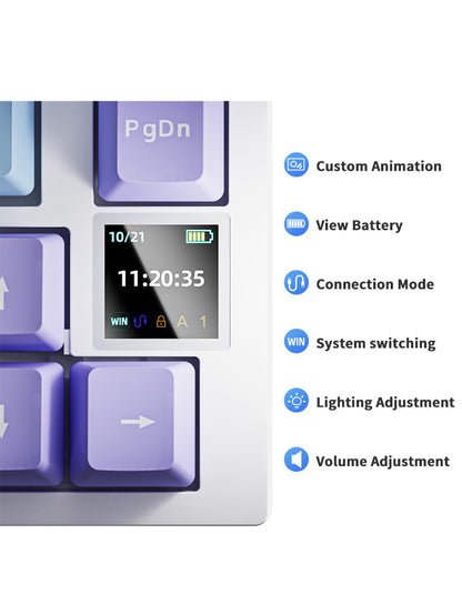 Teclado mecânico gamer Ajazz AK820/AK820Pro Bluetooth 5.1/sem fio/com fio, teclado customizado com botão selado de troca térmica
