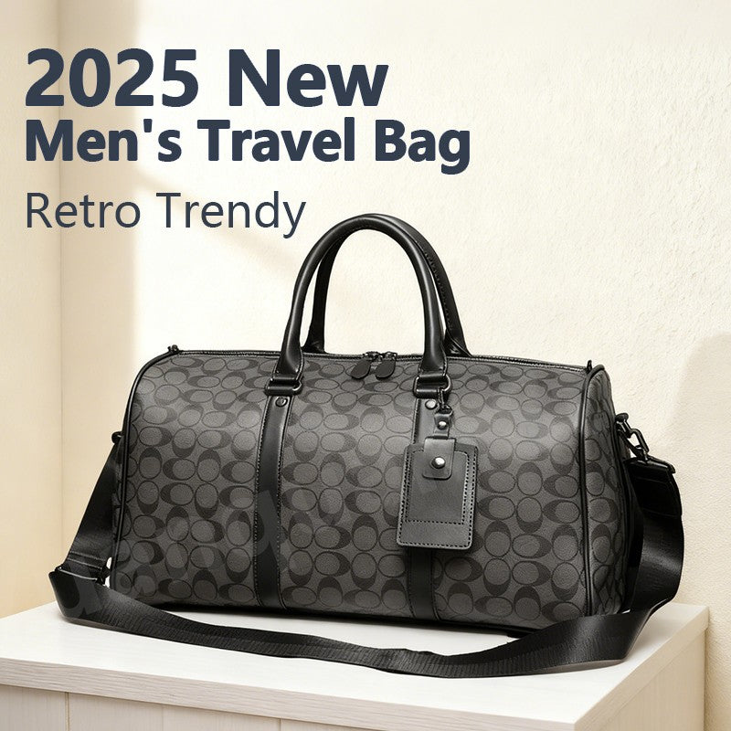 Men's Fashion Plaid Multifunctional Wear Resistant Waterproof Large Capacity Travel Business Luggage Bag Handbag Shoulder Bag