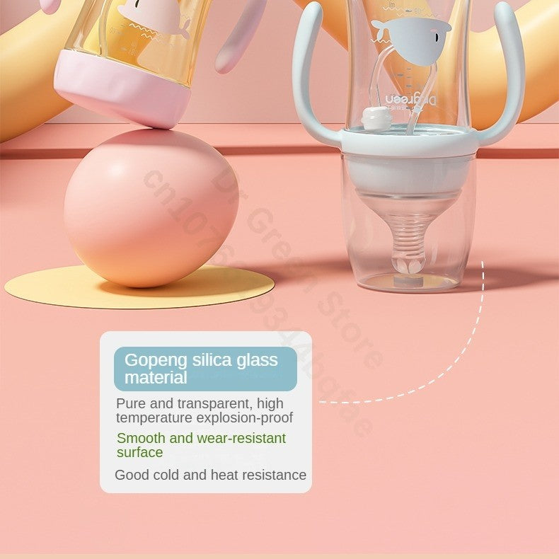Dr.Green Wide Mouth Newborn baby bottles PPSU Washable Bottles Forward and reverse bi-directional scale inverted milk brewing