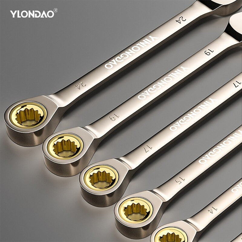 1 Chave Inglesa Chave de Boca Flexível Dourada Chaves de Catraca Torque Chaves Universais para Ferramentas de Reparo Automotivo Ferramenta Manual Métrica