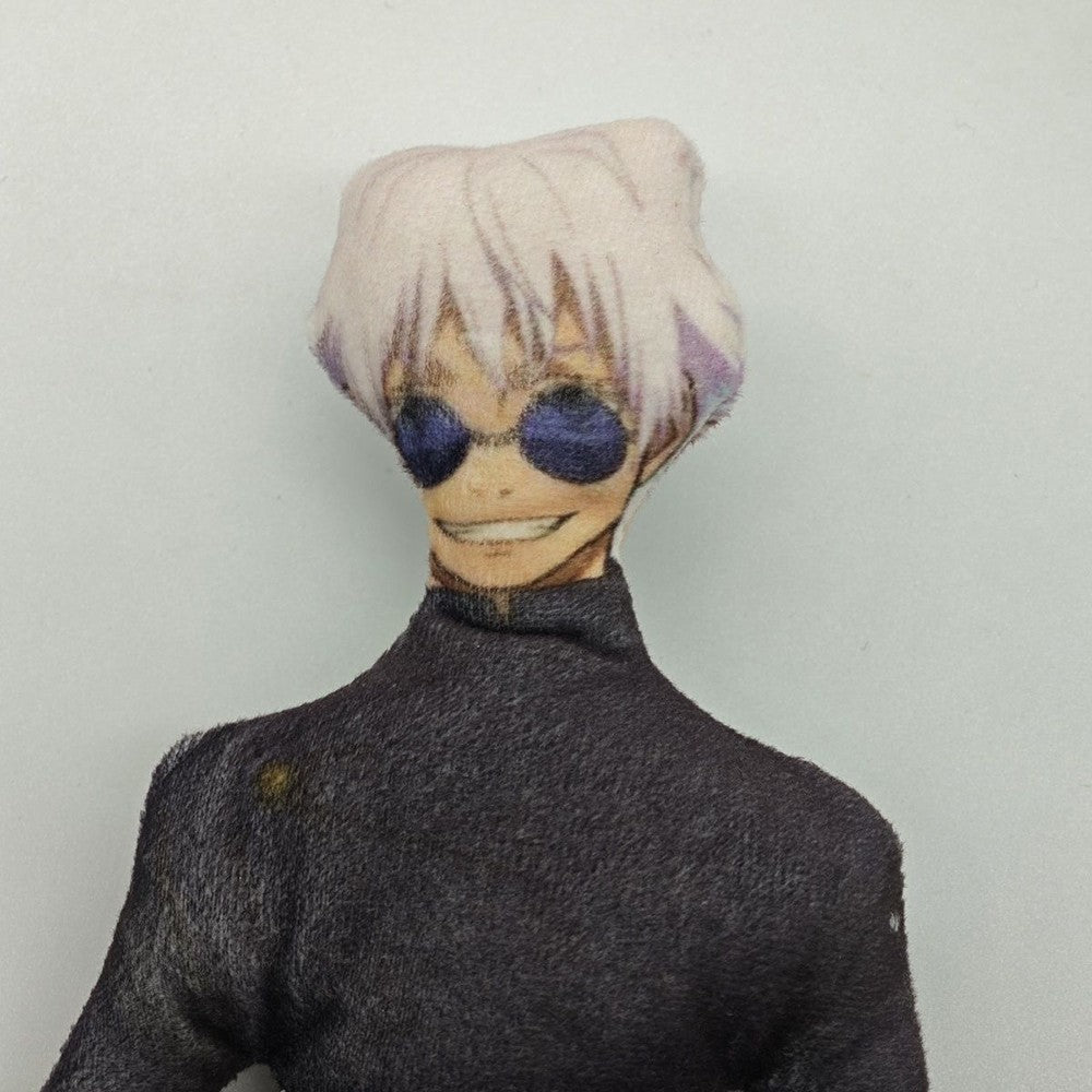 Anime Gojo Satoru Itadori Yuji Cosplay Keychain Plush Cotton Doll Slender Twistable Shape Room Abstract Decoration