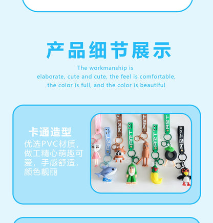 Italian Brainrot Keychain Accessories, Tungtungsahur Whimsical Abstract Mirage Creature Designs Bag Charm