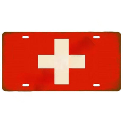 Plaque Tin Sign France Russia Spain Metal Sign Germany USA Country Flag License Plate For Wall Home Restaurant Craft Bar Decor