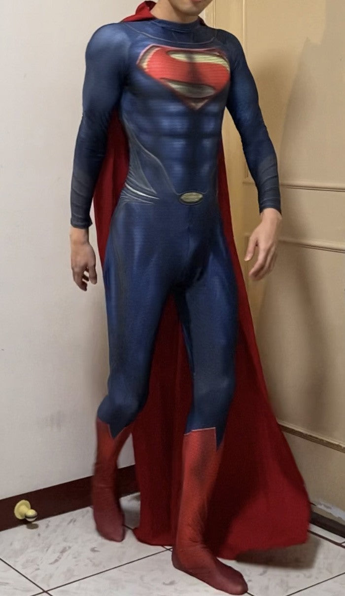 Adults Kids Classic Man of Steel Clark Kent Cosplay Costume Superhero Suit Halloween Zentai Bodysuit