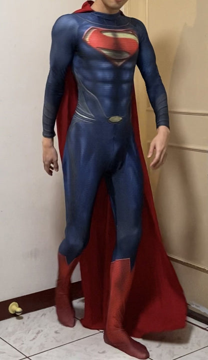 Adults Kids Classic Man of Steel Clark Kent Cosplay Costume Superhero Suit Halloween Zentai Bodysuit
