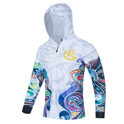 Camisa de Pesca Masculina de Manga Longa Profissional Respirável de Secagem Rápida com Capuz Anti-UV Roupas Masculinas para Exterior Casaco de Pesca