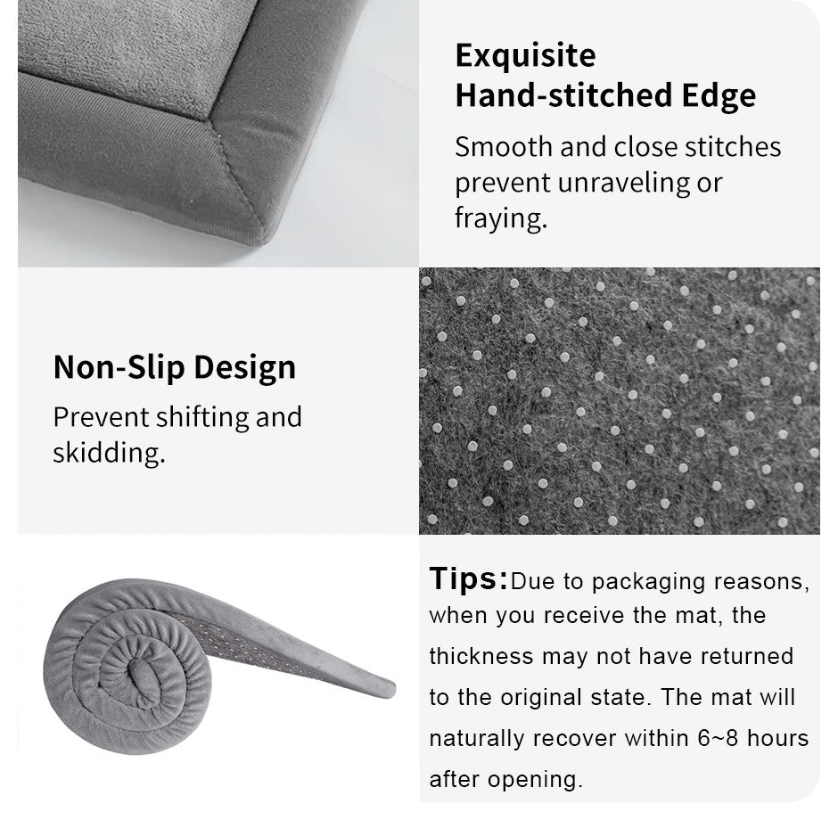 1pc Japanese Tatami Rug, Coral Velvet Area Rug, Baby Mat for Floor Play, 3CM Thick Crawling Rugs, Padded Foam Rug for Kids Playr