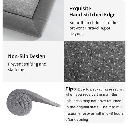 1pc Japanese Tatami Rug, Coral Velvet Area Rug, Baby Mat for Floor Play, 3CM Thick Crawling Rugs, Padded Foam Rug for Kids Playr