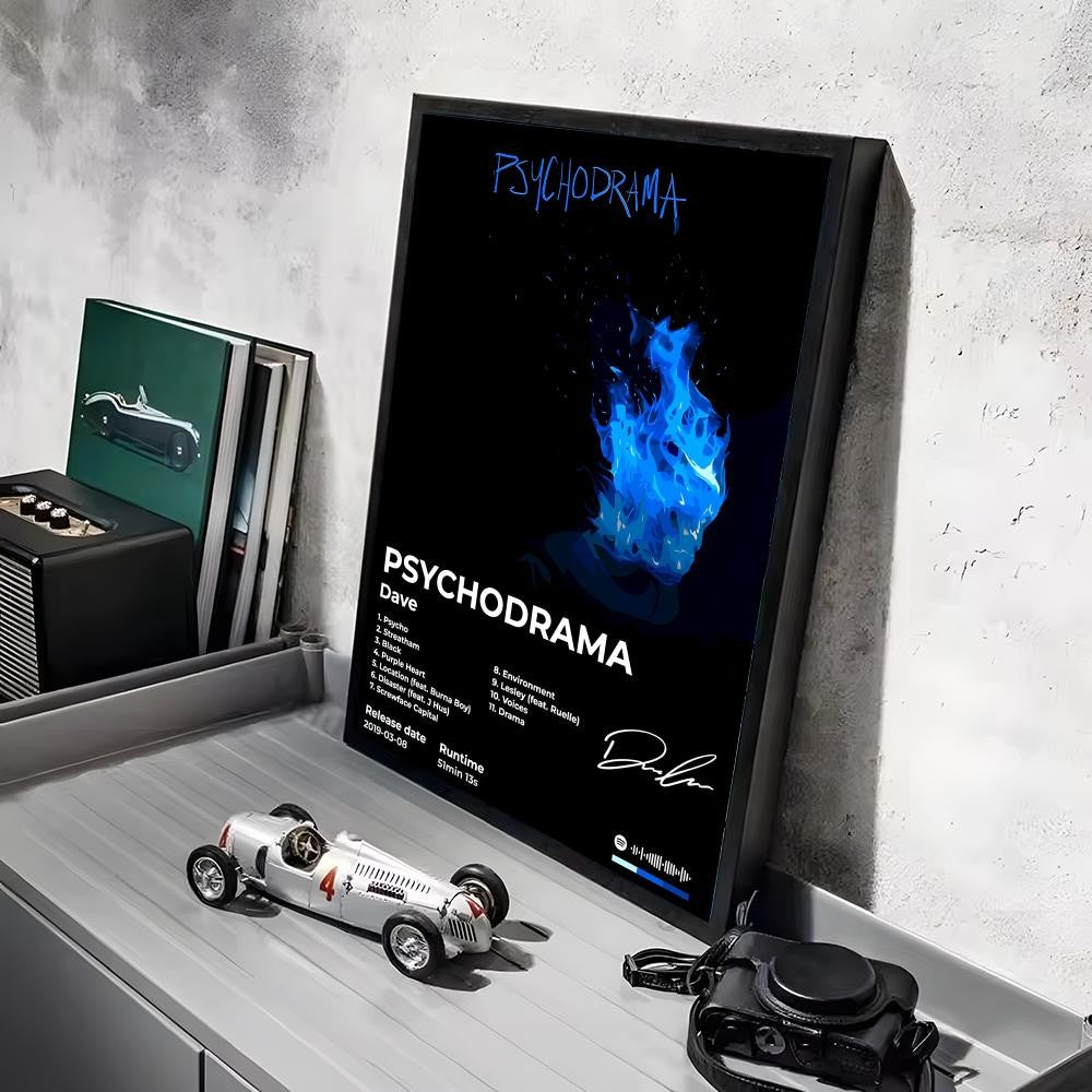 Rap D_Dave Album Painting Calligraphy Linen Canvas Poster Wall Prints for Living Room Bedroom Office Home Decoration