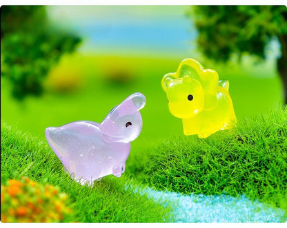 10-100PCS Creative Glow in The Dark Dinosaur Figurines Luminous Mini Resin Dinosaurs Toys for Christmas Fairy Garden Decor Gifts