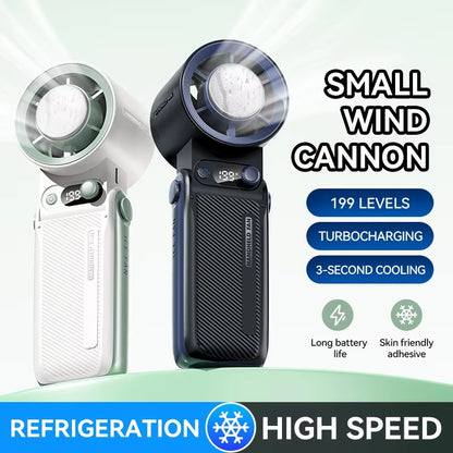 Handheld Turbo Fan, 199 Speed Settings, USB Cooling, Long Battery Life, Quiet And Portable For Outdoor