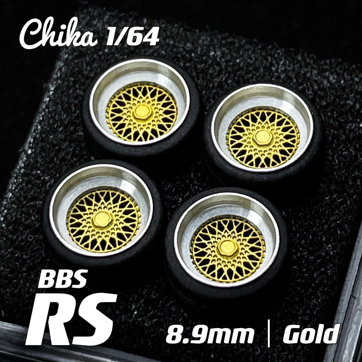 1/64 Chika  Wheels with Rubber Tires Model Car Modified Parts BBS RS  JDM VIP For Hotwheels Tomica MiniGT ?Supplied with axle?