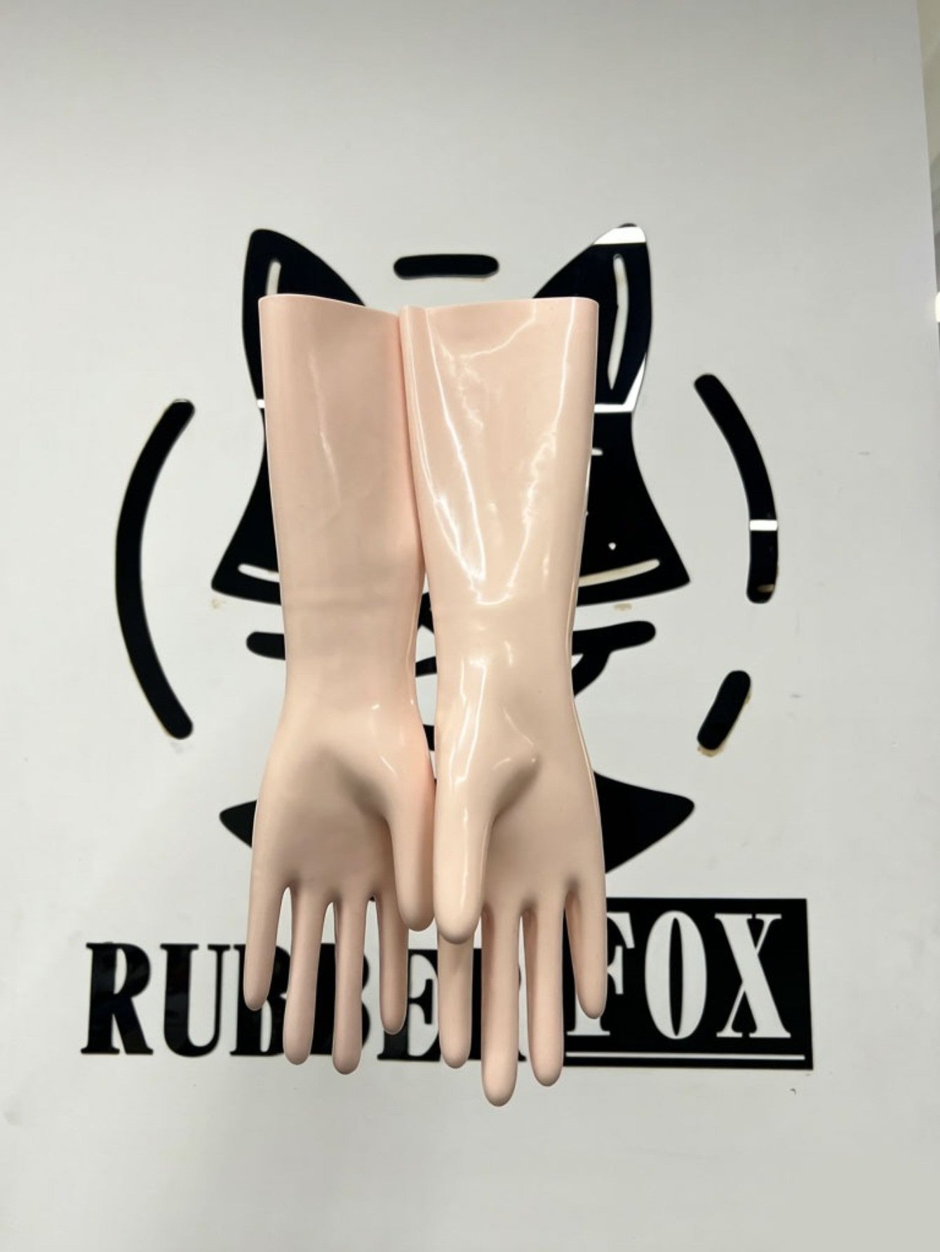 Transparent Lilac Rubber Short Gloves Elastic Snug Fit