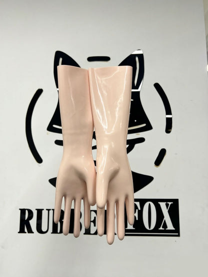 Transparent Lilac Rubber Short Gloves Elastic Snug Fit
