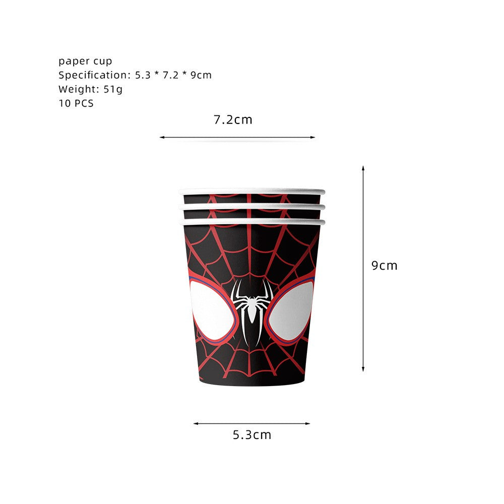 Mask Spider Hero Birthday Party Supplies Tableware Kit Plates Cups Tablecloth Backdrop Balloons Kids Party Decorations Favors