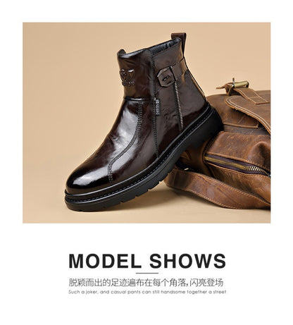British-style Men's Casual Retro Chelsea Boots for Men Autumn Winter Cow Leather Shoes Male Fashion New Designer Ankle Boots Man