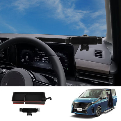 FOR 2023 NISSAN SERENA C28 Mobile phone holder for right-hand drive and storage box behind the screen