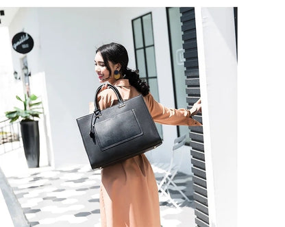 MOTAORA 2025 New Women Handbag Fashion Leather Shoulder Bag Ladies Large Capacity Messenger Bags Laptop Bag For 14" Macbook Air