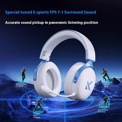 MCHOSE V9 Pro Gaming Headset, Over-Ear Quad-Mode Wireless Bluetooth Headphones for PC with Microphone (Delta Style)